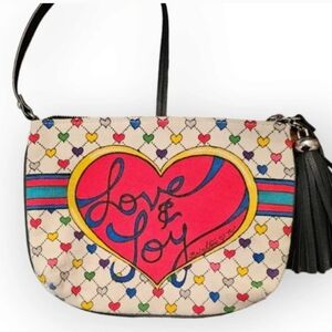 BRIGHTON NEW LIMITED EDITION LOVE & JOY CANVAS CROSSBODY